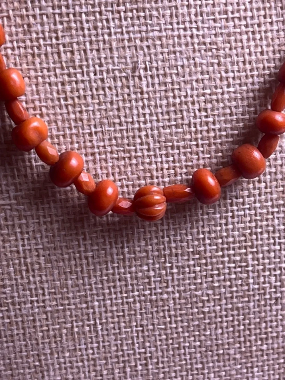 Antique 1900's 9k gold & Carnelian Beaded necklace - Picture 2 of 10